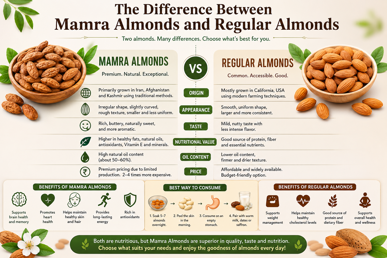 The Difference Between Mamra Almonds and Regular Almonds