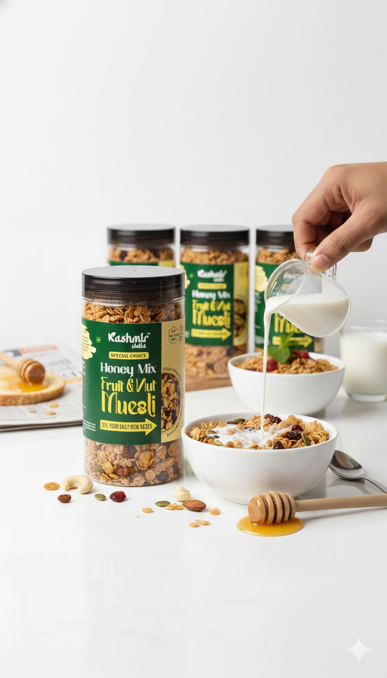 Fruit & Nut Honey Mix Muesli – Premium Energy Breakfast by Kashmir Walla