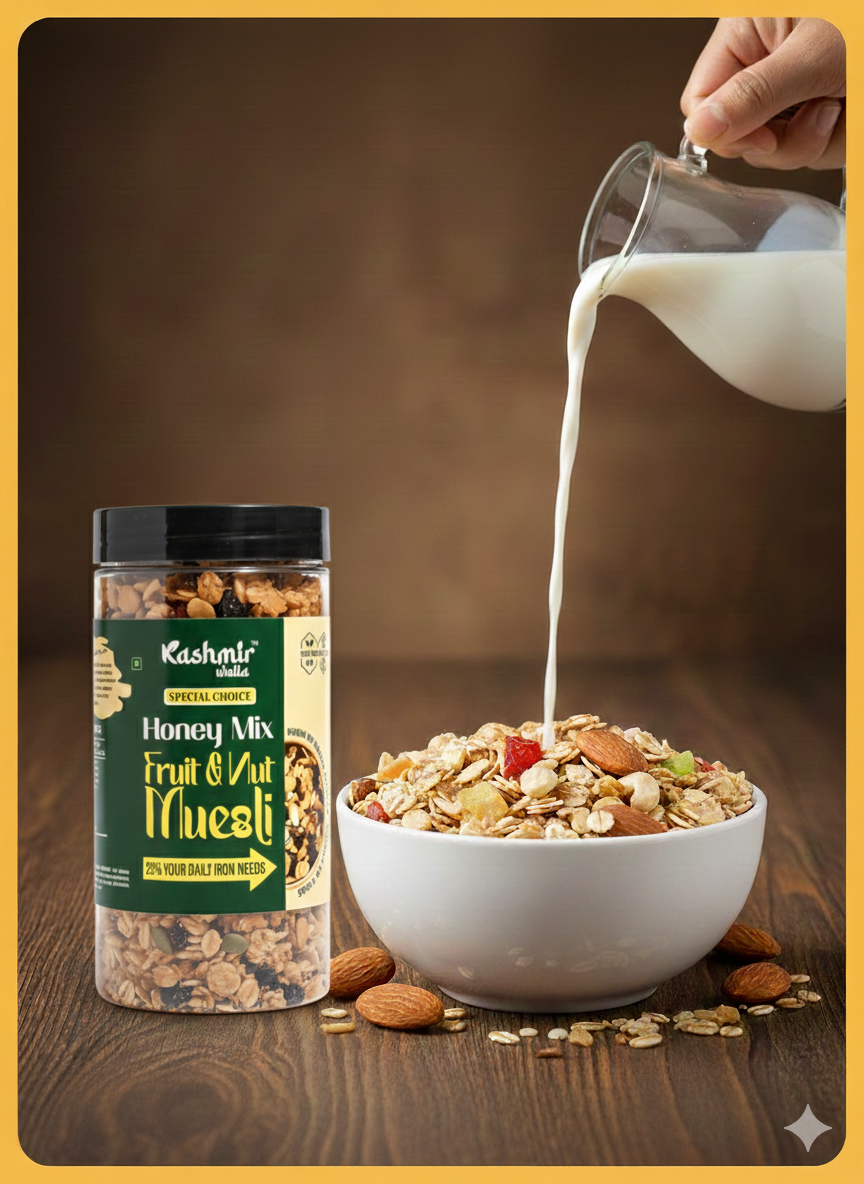 Fruit & Nut Honey Mix Muesli – Premium Energy Breakfast by Kashmir Walla